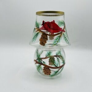 Fifth Avenue Crystal Cardinal 7" Candle Lamp  Glass  2 Pc